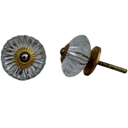 Clear Marigold Glass Knob