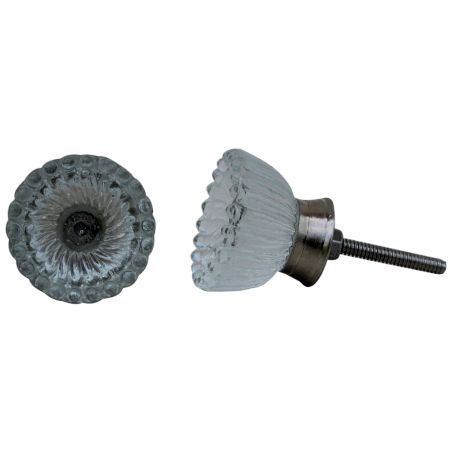 Lotus Cut Glass Cabinet Knob