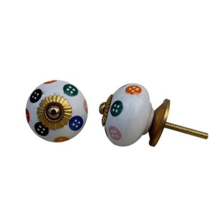 Mixed Polka Dot Ceramic Drawer Knob