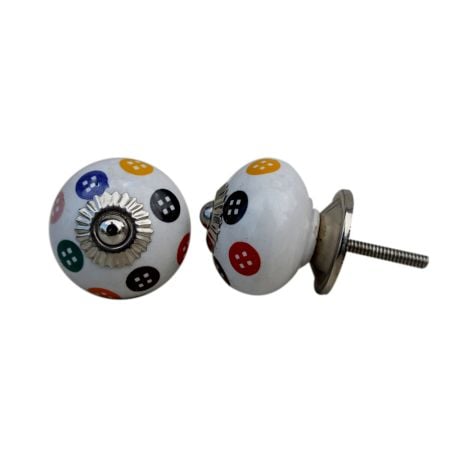 Mixed Polka Dot Ceramic Drawer Knob