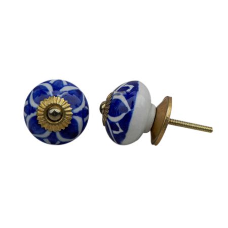 Navy Blue Flower Knob (1)