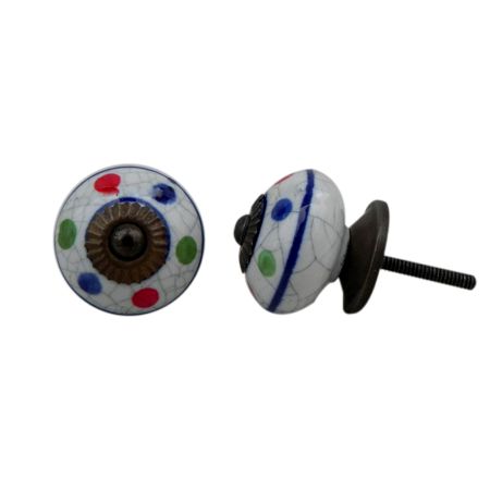 Mixed Dot Crackle Ceramic Wardrobe Knob