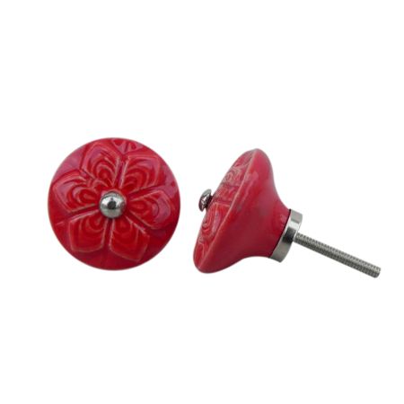 Red Wheel Flower Knob (1)
