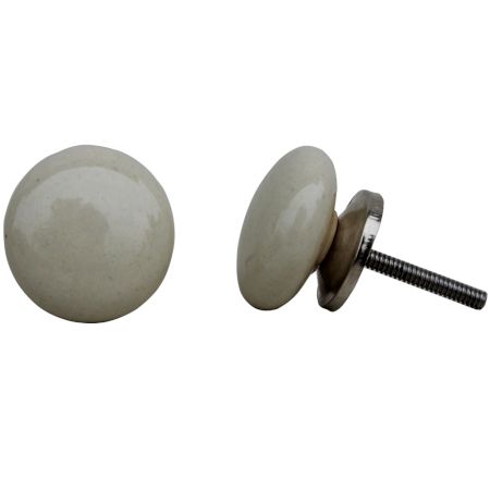Cream Flat Knob