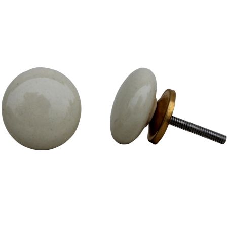 Cream Flat Knob