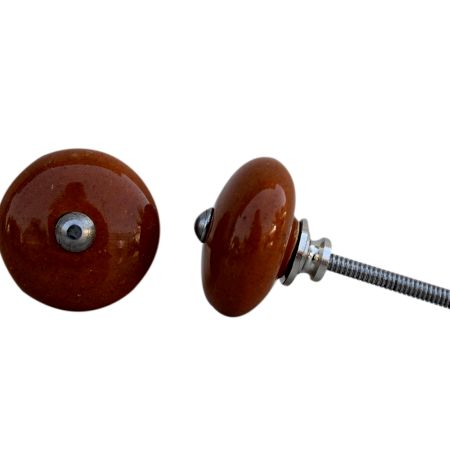 Brown Round Medium Knob