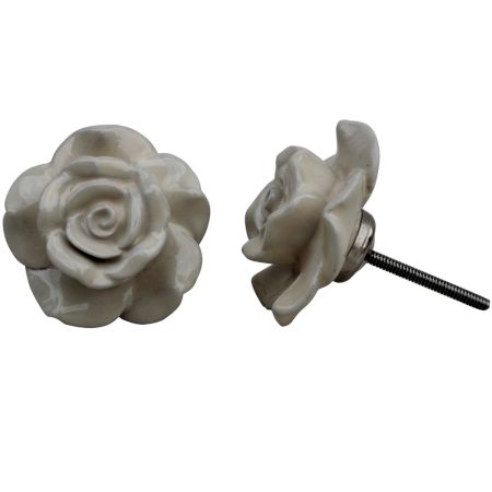 Cream Flower Knob