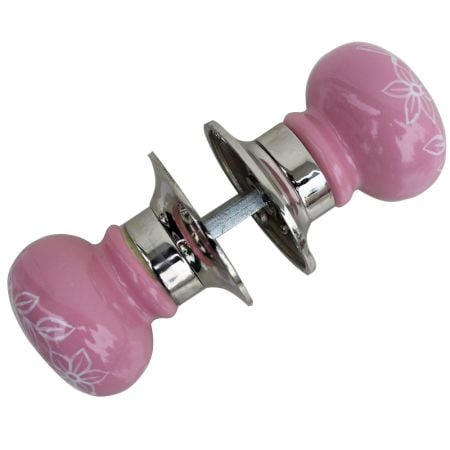 Daffodil Pink Door Mortice Handles 2.25
