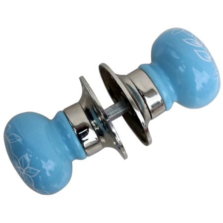 Daffodil Turquoise Mortice Door Handles 2.25
