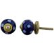 Navy Blue Polka Small Ceramic Knob