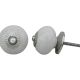 White Cream Polka Ceramic Cabinet Knob