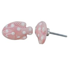 Pink Polka Dot Fish Knob