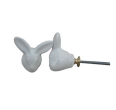 White Rabbit Face Ceramic Knob