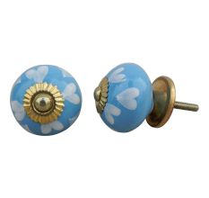Sky Blue Heart Knob