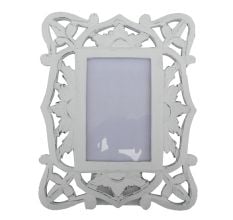Stressed white photo frame