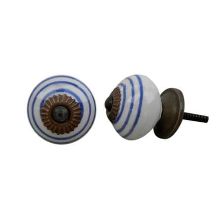 White Navy Blue Knob
