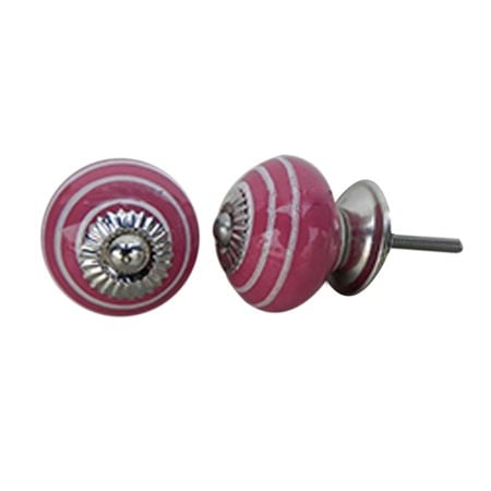 Dark Pink White Knob