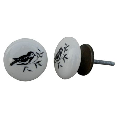 Black Bird Ceramic Knob