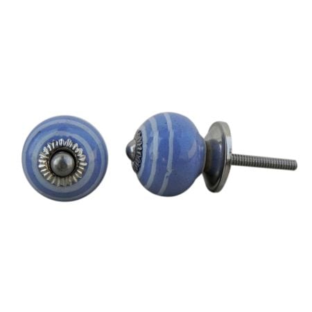 Blue Striped Small Knob