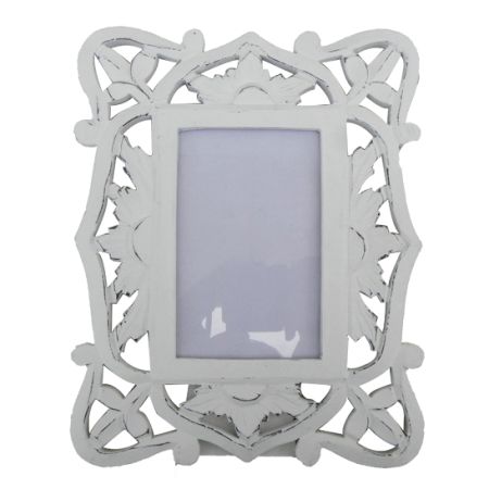 Stressed white photo frame