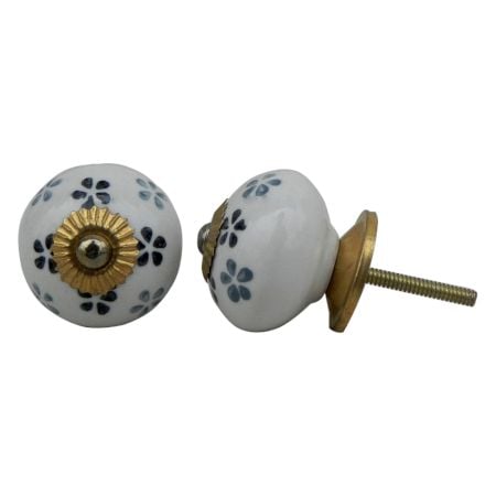 Grey Black Floral Knob (1)