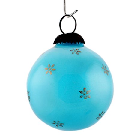 Turquoise Tiny Flower Medium Christmas Hanging
