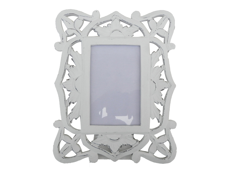 Stressed white photo frame