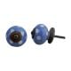 Slate Blue White Polka Ceramic Knob