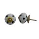 White Black Polka Dotted Furniture Knob