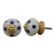 Cream Navy Blue Polka Drawer Knob
