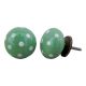 Jade Green White Dot Ceramic Almirah Knob