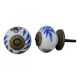 Blue Leaf Crackle Ceramic Cabinet Knob Online