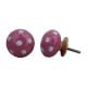 Handmade Dark Pink Dotted Cabinet Knob