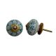 Sea Green Zinnia Flower Ceramic Knob