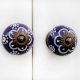 Purple Floral Ceramic Knob