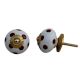 White Red Polka Ceramic Wardrobe Knob
