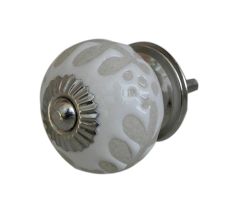 White Etched Ceramic Knob-28