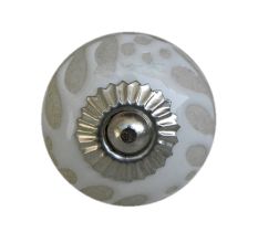 White Etched Ceramic Knob-28