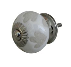White Etched Ceramic Knob-26