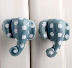 Grey Elephant Polka Knob