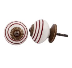 Cherry Striped Ceramic Knob