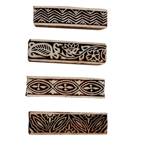 Set  of 4 Piece New Wooden Printing Block