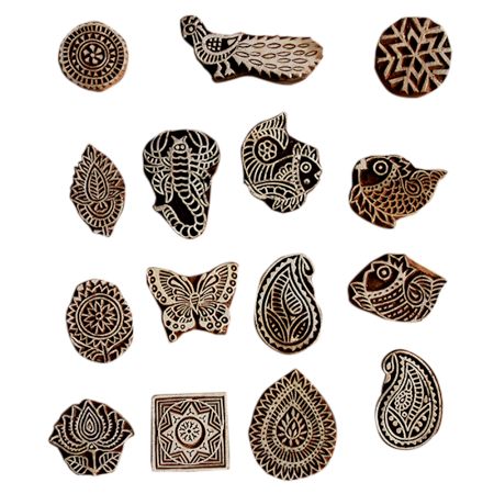 Set  of 15 Piece New Wooden Printing Block