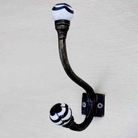 Black Floral Iron Hooks-EHG-34