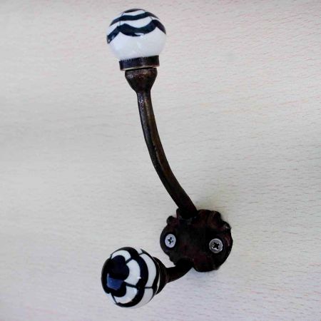 Black Floral Iron Hooks-EHG-34