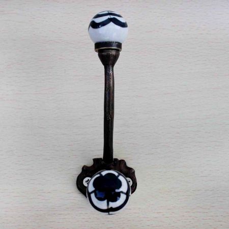 Black Floral Iron Hooks-EHG-34