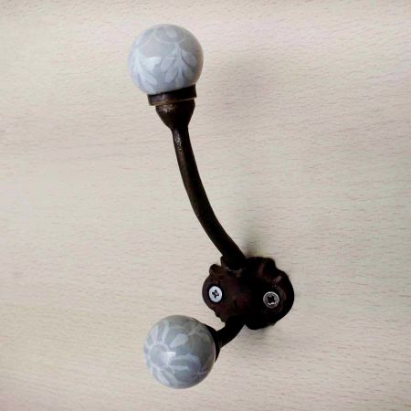 Grey Floral Hook Iron Hook-EHG-03