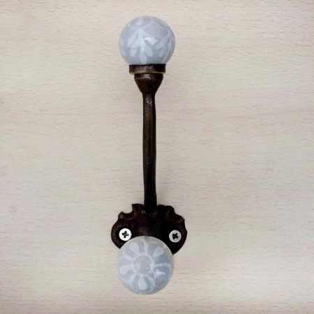 Grey Floral Hook Iron Hook-EHG-03