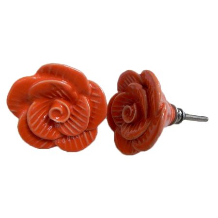Orange Rose Knob