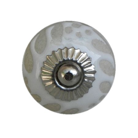 White Etched Ceramic Knob-28